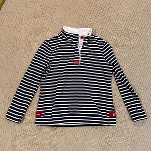 Joules navy and white striped pull-over